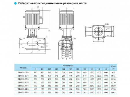 Насос вертикальный циркуляционный CNP серии TD300-55/4