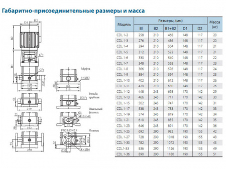 Насос вертикальный многоступенчатый CNP серии CDL 1-35