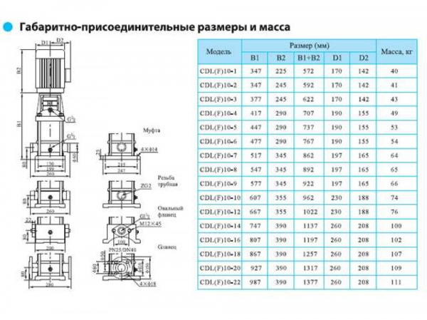 Насос вертикальный многоступенчатый CNP серии CDLF 10-13